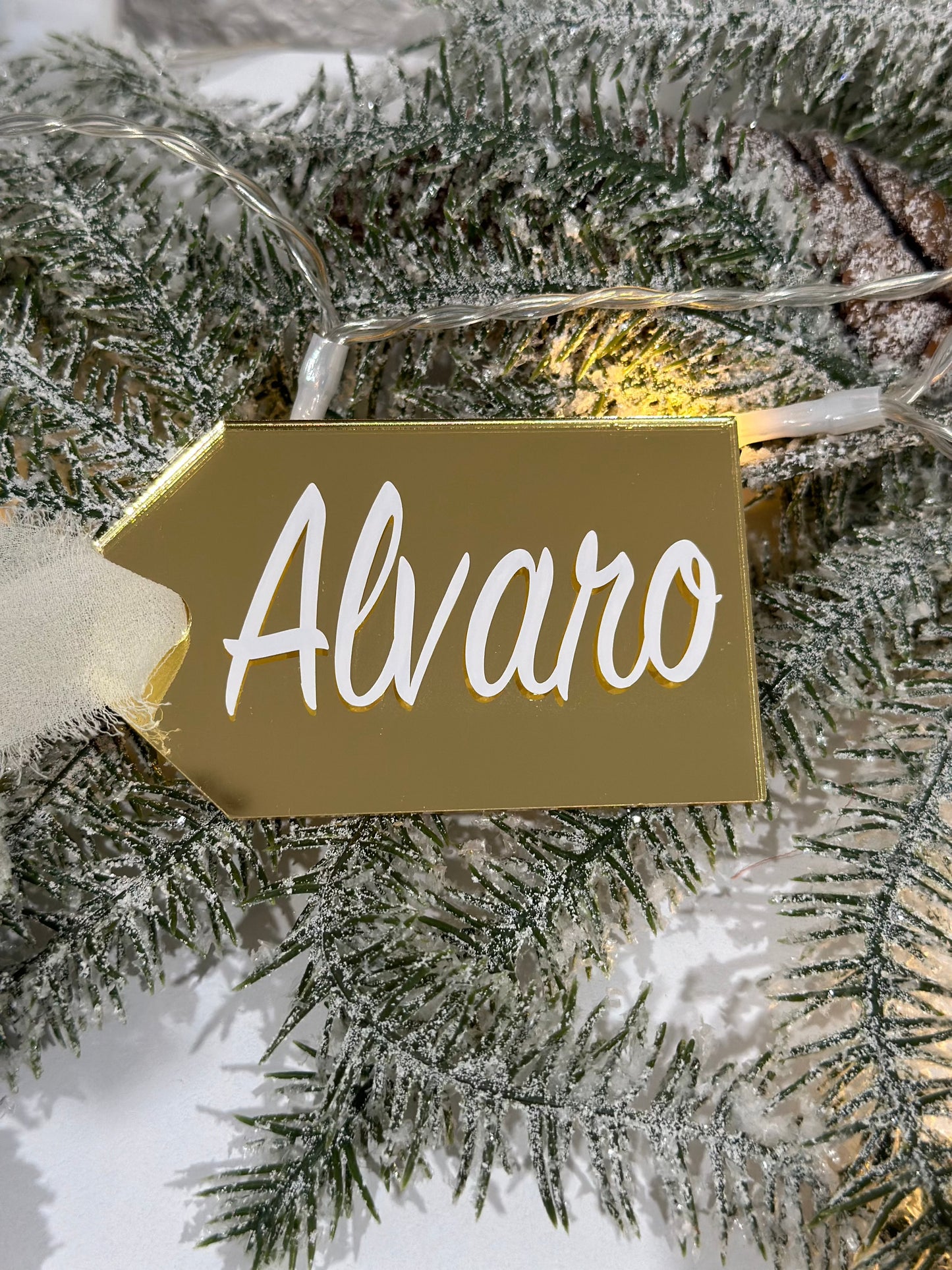 Reusable Gold Acrylic Gift and Stocking Tags - Ornament by KT Designs - acrylic ornament, christmas gifts, Christmas Ornament, Custom ornament, Personalized Ornament, round christmas ornament, stocking stuffer