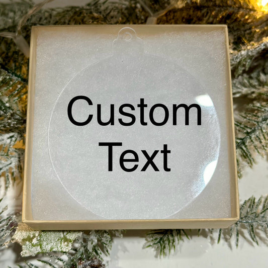 Custom Christmas Ornament - Ornamentt by KT Designs - acrylic ornament, christmas gifts, Christmas Ornament, Custom ornament, Personalized Ornament, round christmas ornament, stocking stuffer