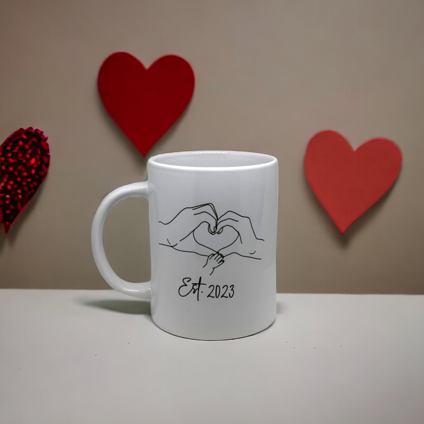 Family Hands Heart Outline 15oz Mug