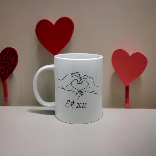 Family Hands Heart Outline 15oz Mug