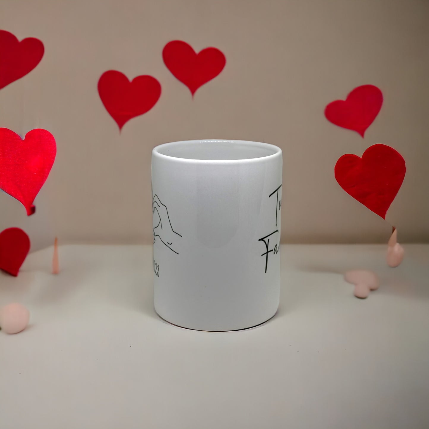 Family Hands Heart Outline 15oz Mug